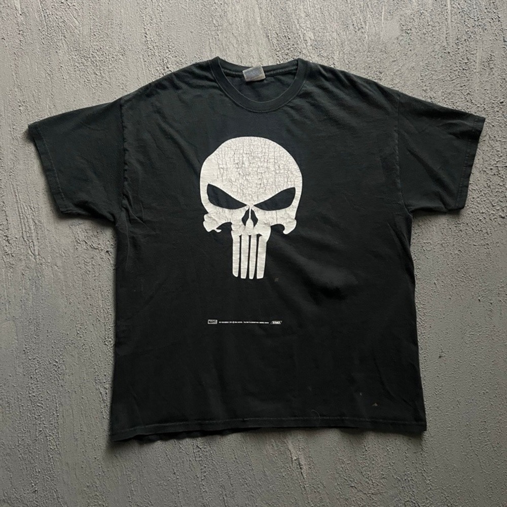 Vintage Punisher‎ Shirt XL Black 2004 Marvel Comics THQ Promo Skull